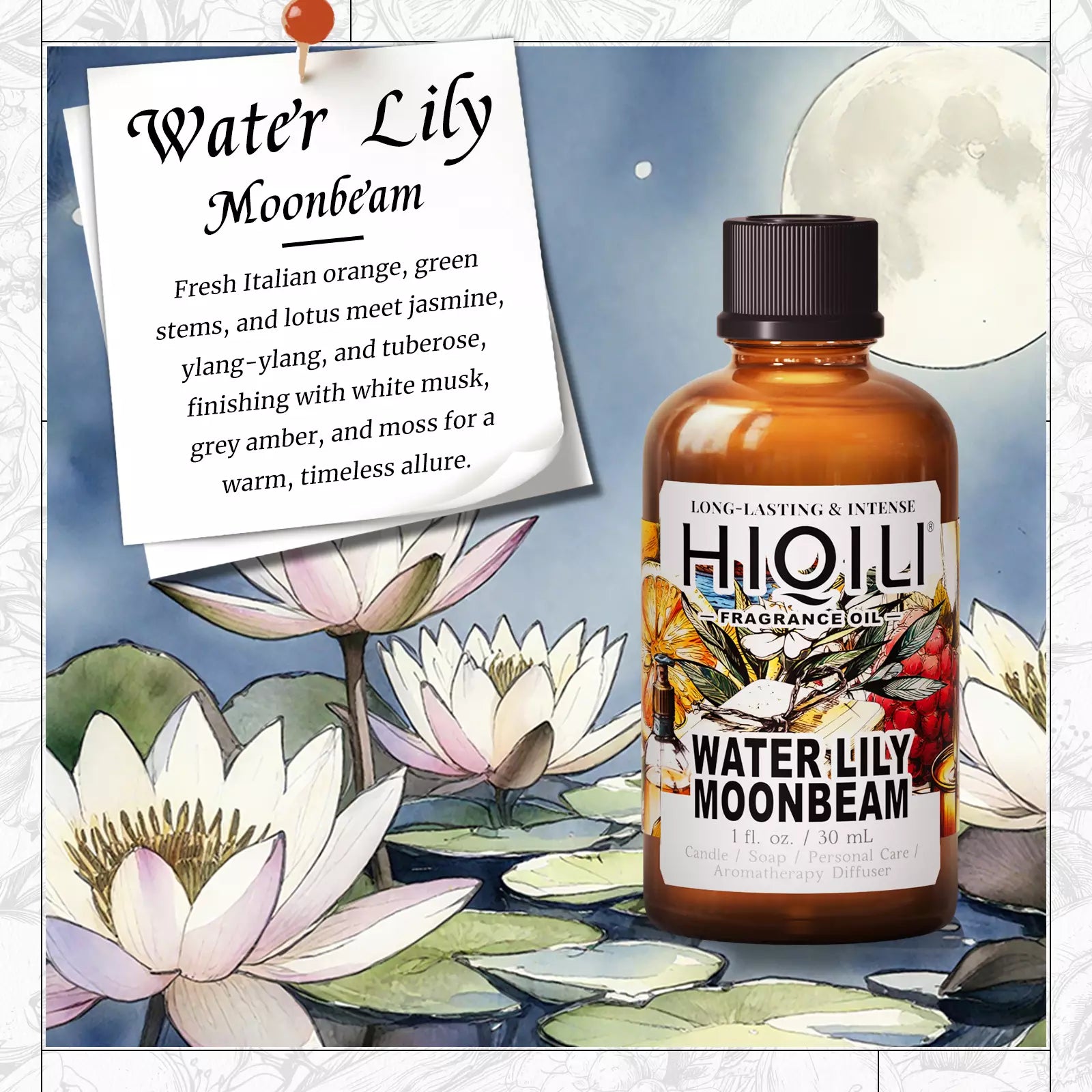 HIQILI Water Lily Moonbeam Fragrance Oil
