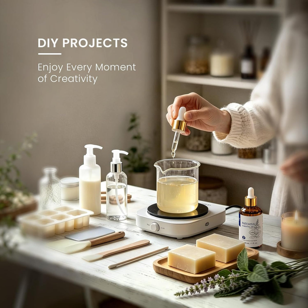 Soap and candle making with HIQILI Patchouli Essential Oil