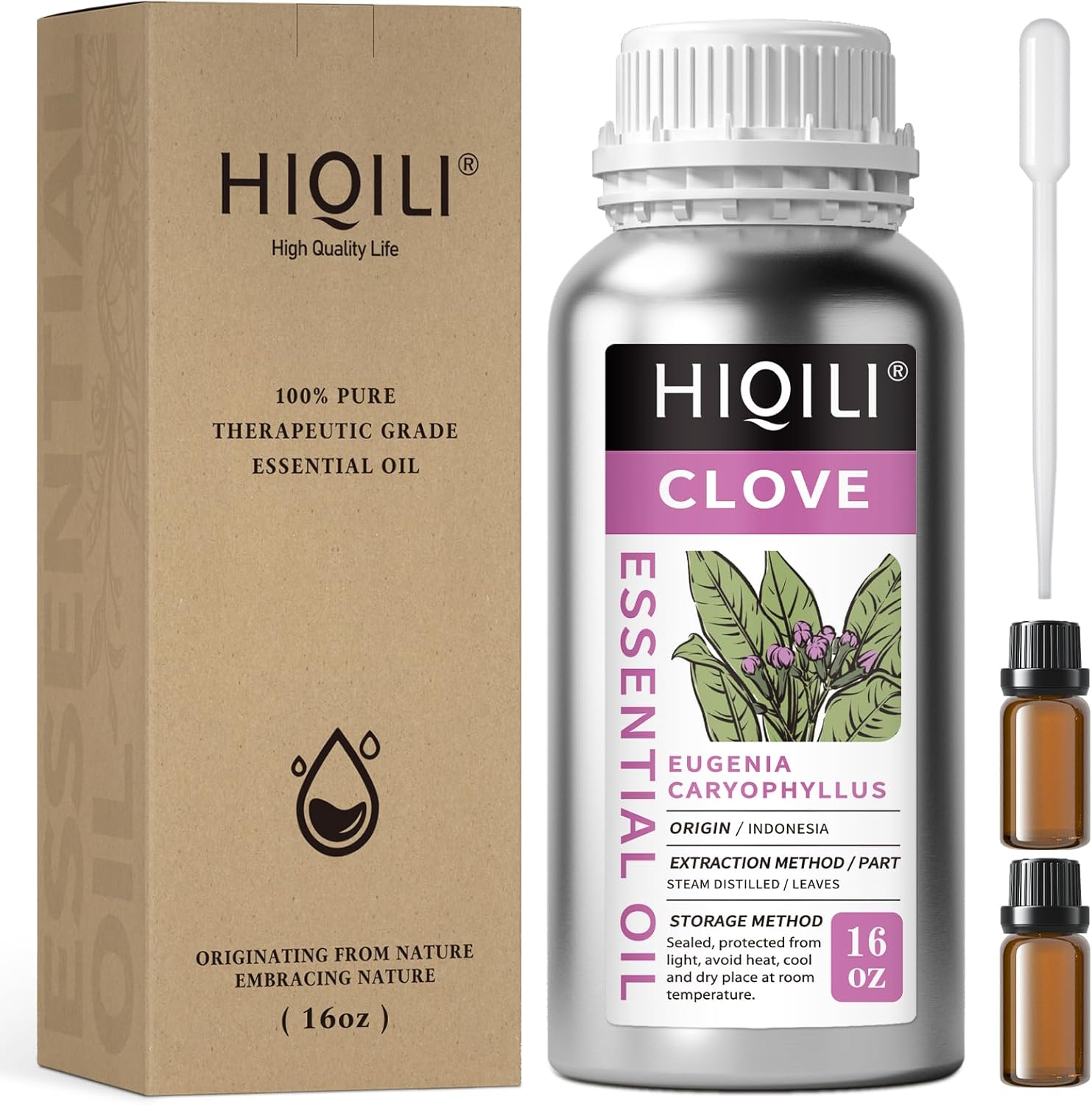 HIQILI Clove Essential Oil 16 fl. oz. / 500 mL