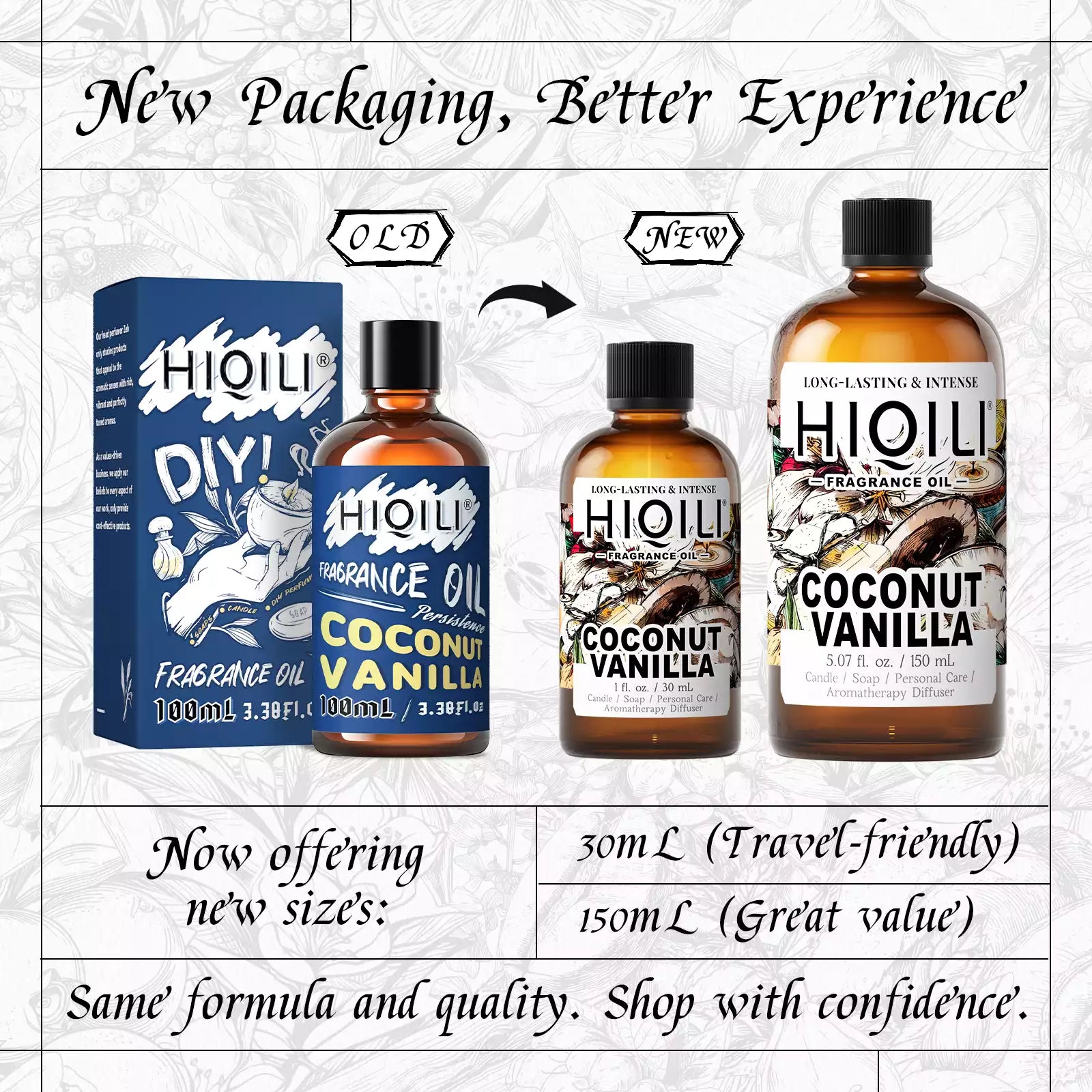 HIQILI Coconut Vanilla Fragrance Oil