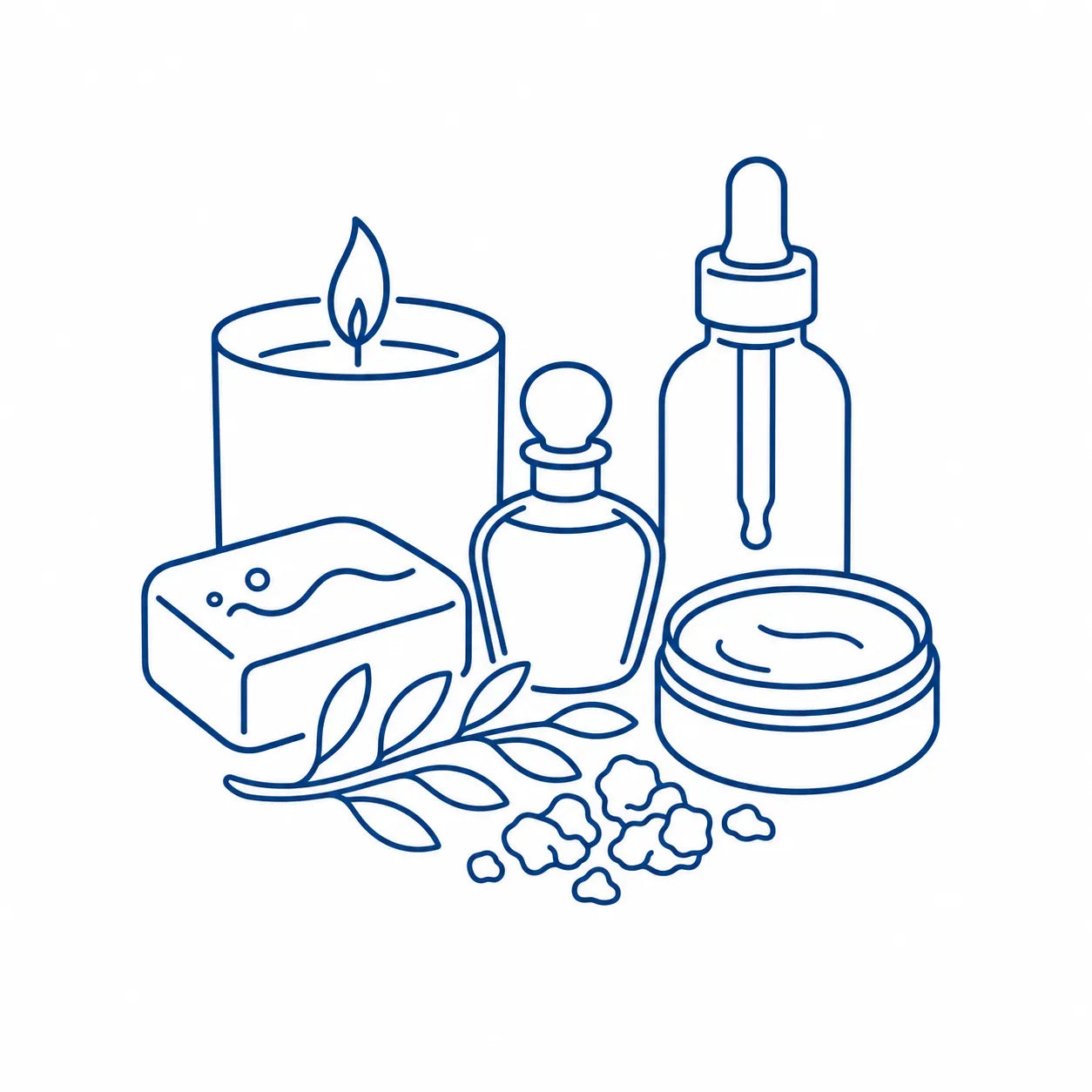 Frankincense resin with candle, soap, perfume and balm for handmade fragrance projects