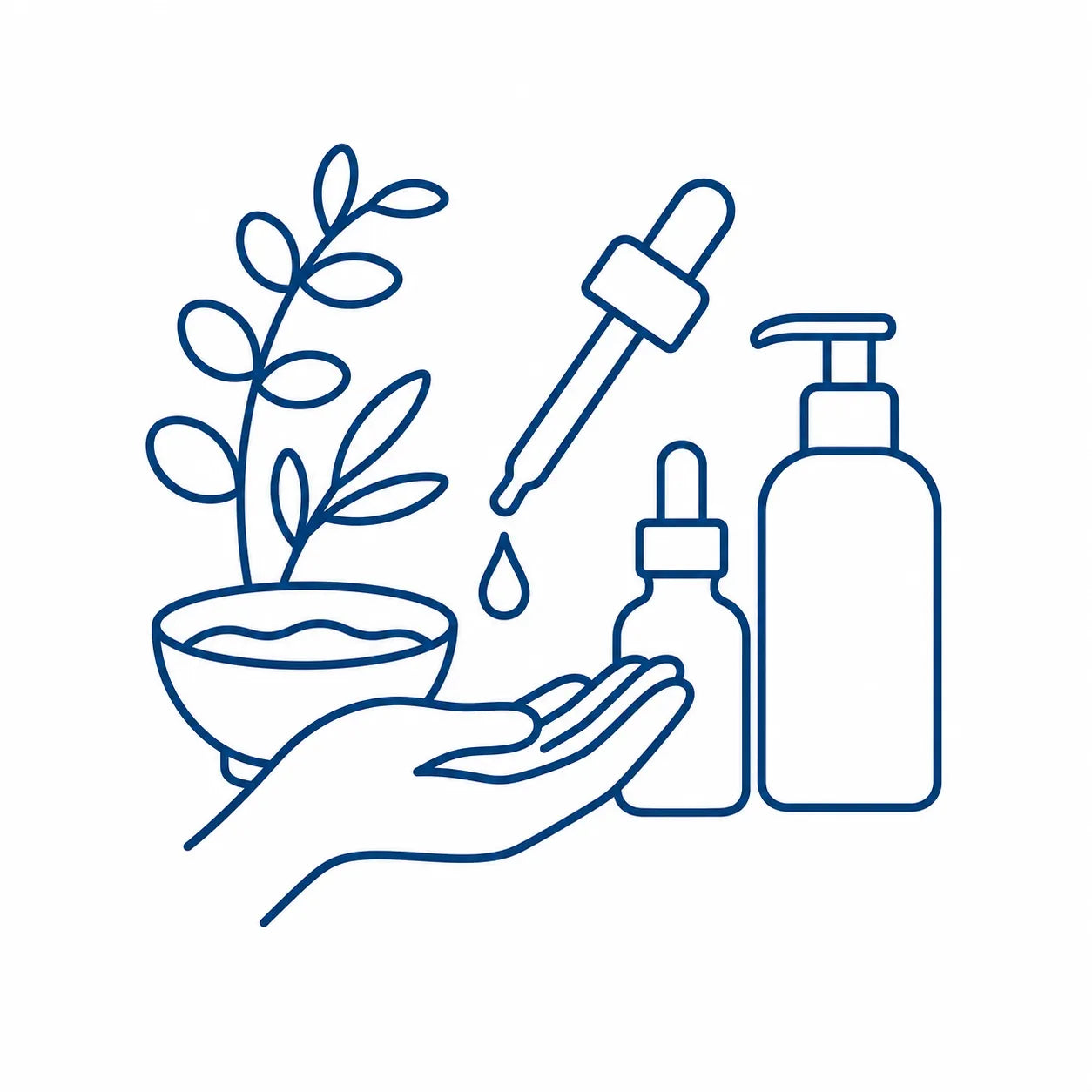 Eucalyptus oil with massage hand, lotion and bath bowl for personal-care blends