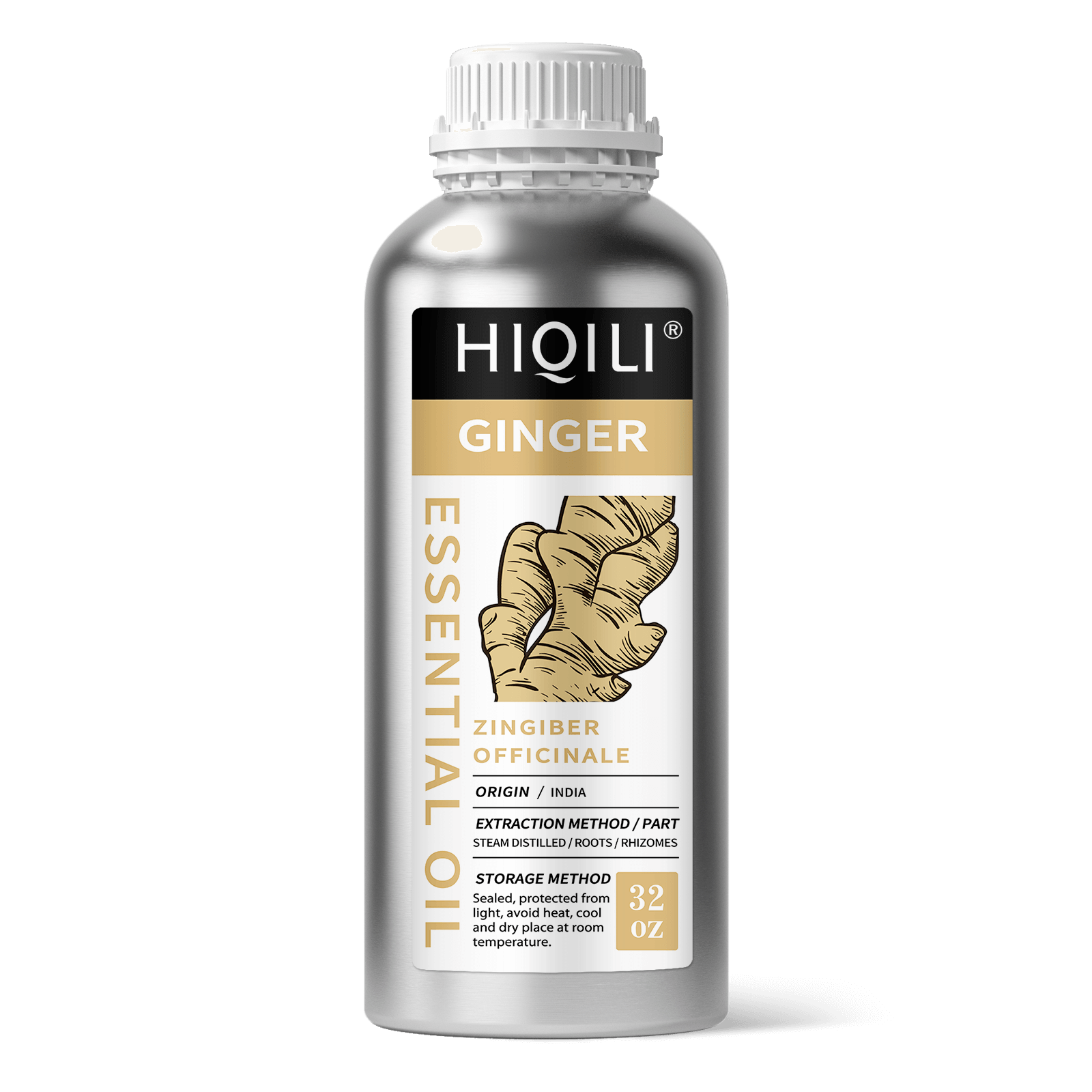 HIQILI Ginger Essential Oil 32 fl. oz. / 1000 mL