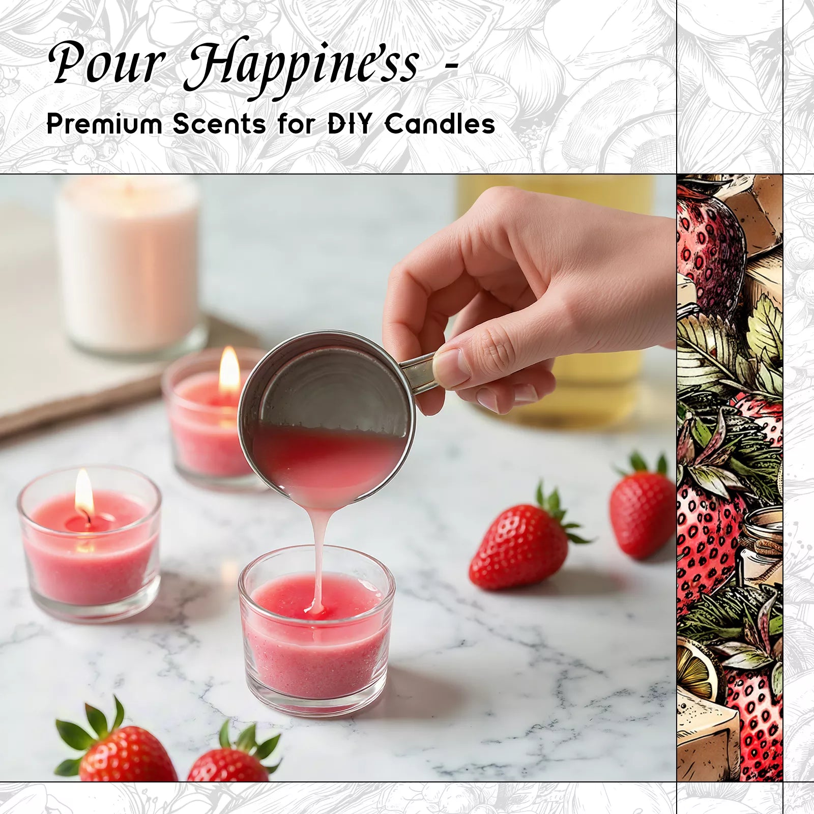 HIQILI Strawberry Fragrance Oil for DIY candle making