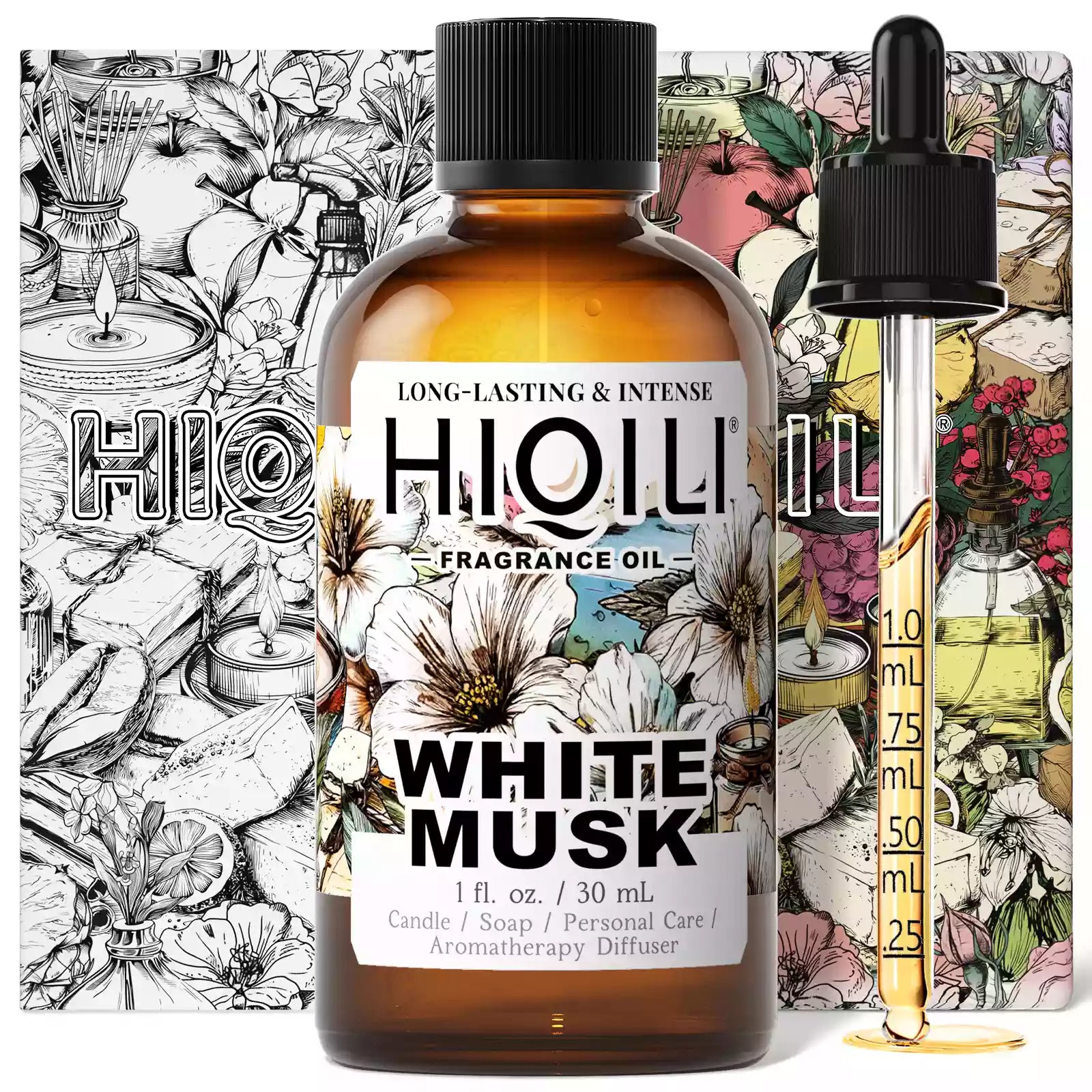 HIQILI White Musk Fragrance Oil 30 mL bottle with dropper