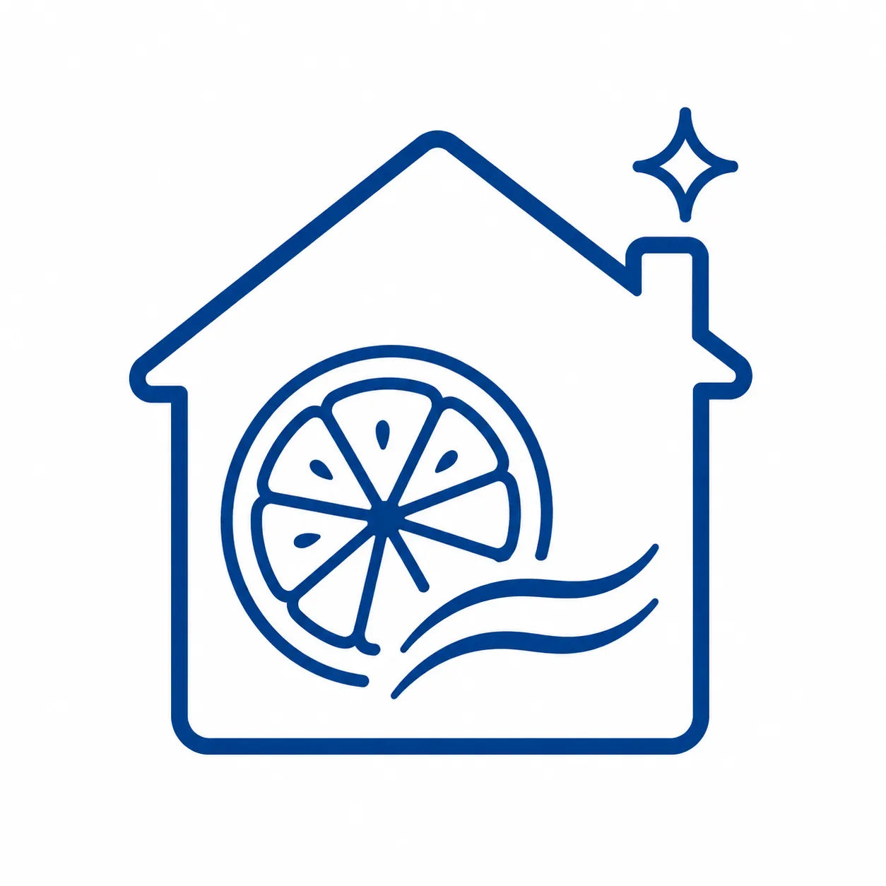 House with lemon slice and scent waves representing fresh citrus home fragrance