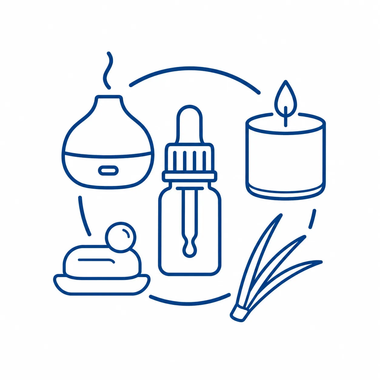 Lemongrass essential oil with diffuser, soap and candle representing versatile DIY uses