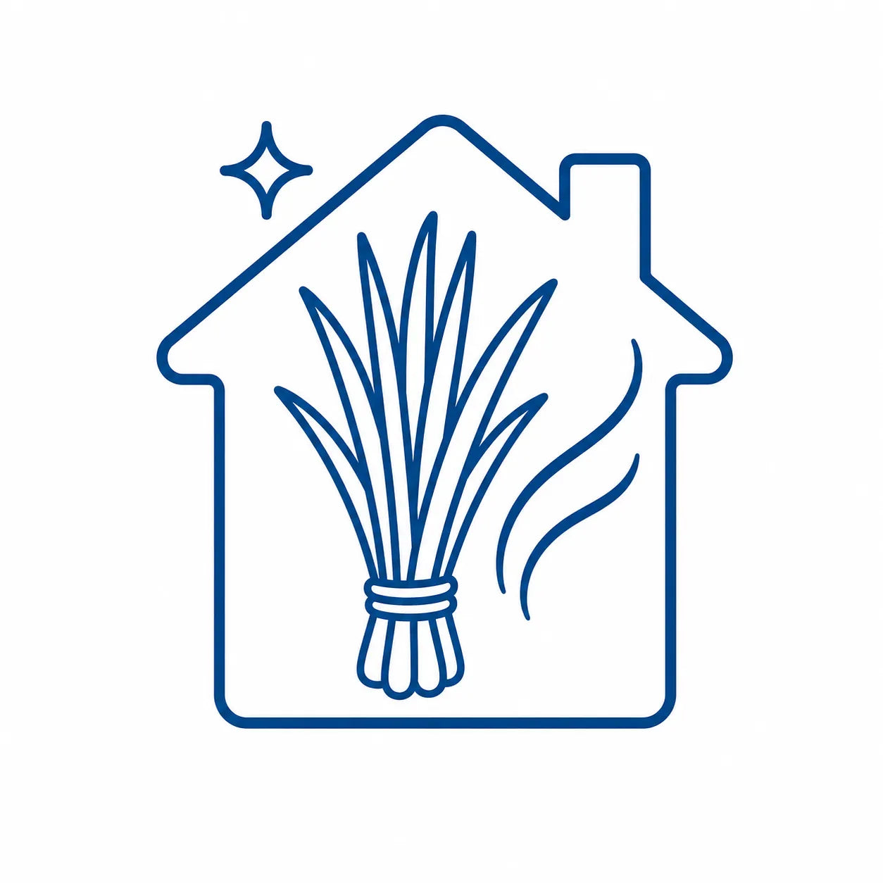 House with lemongrass and scent waves representing fresh botanical home fragrance