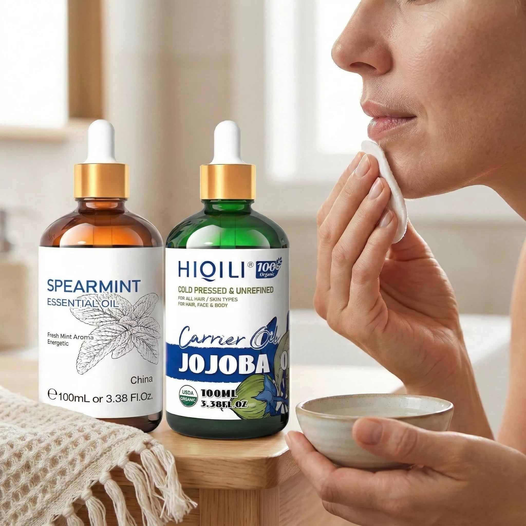 Hormonal Balance & Clear Skin Duo: Spearmint & Jojoba Oil Bundle