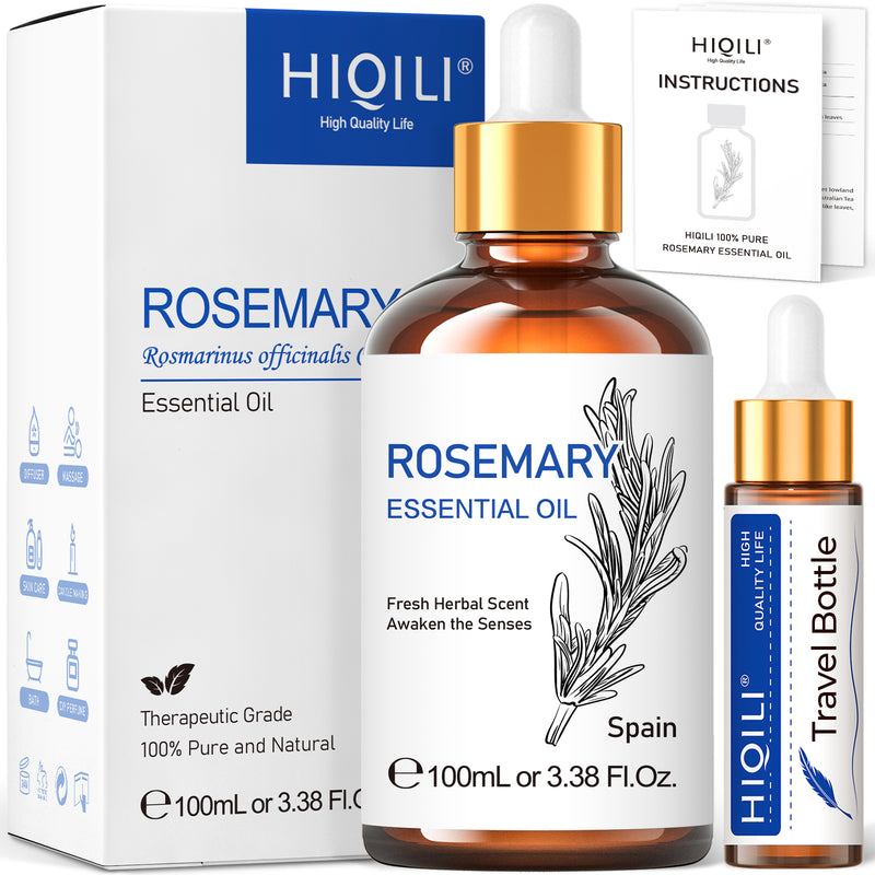 Rosemary Oil for Hair Growth, 100% Pure Natural Organic Rosemary Essential  Oil, Biotin Hair Growth Serum for Hair Loss Regrowth Treatment，Nourishment  Scalp, Stimulates Hair Growth (2 PCS) 