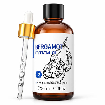 HIQILI Bergamot Essential Oil 30 mL amber bottle with dropper