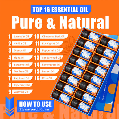 HIQILI Top 16 Essential Oils Set
