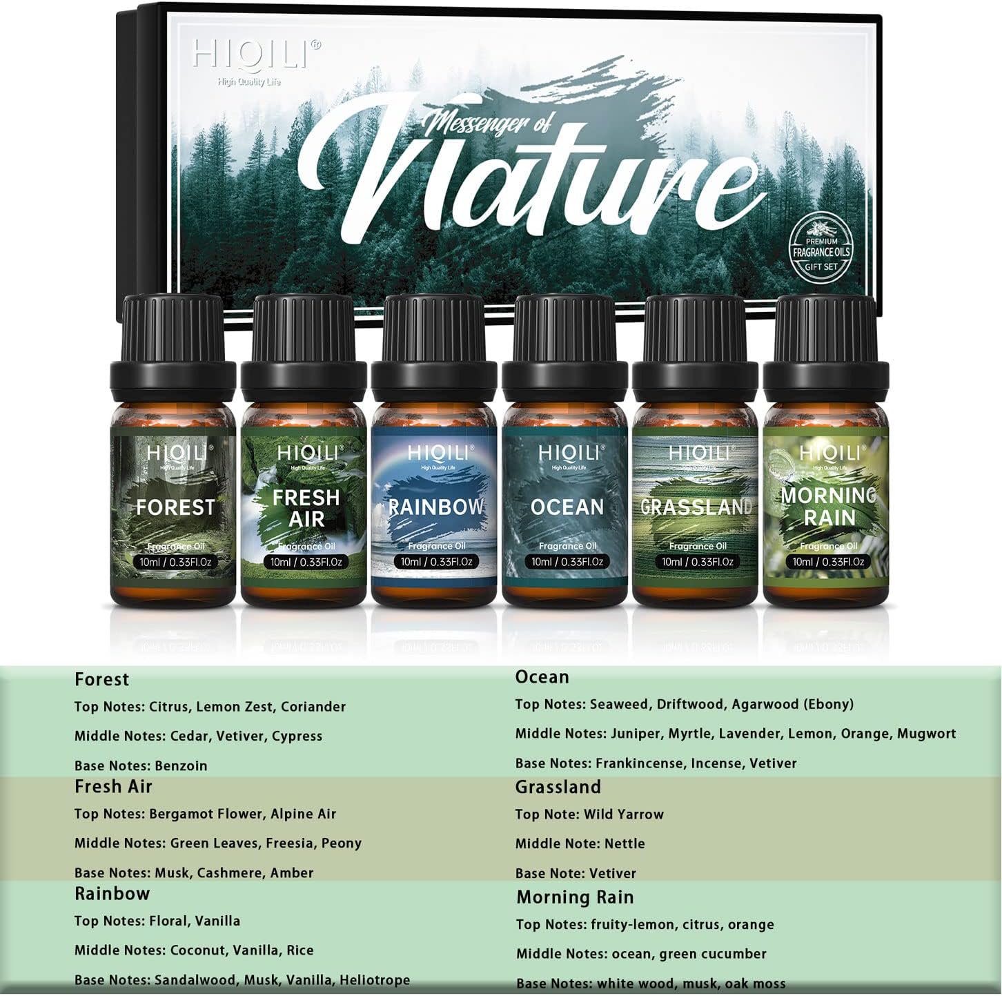 HIQILI Nature Fragrance Oil Set 6x10ml