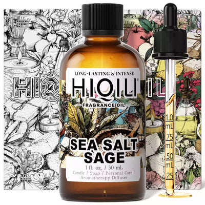 HIQILI Sea Salt Sage Fragrance Oil 1.01 fl. oz. / 30 mL