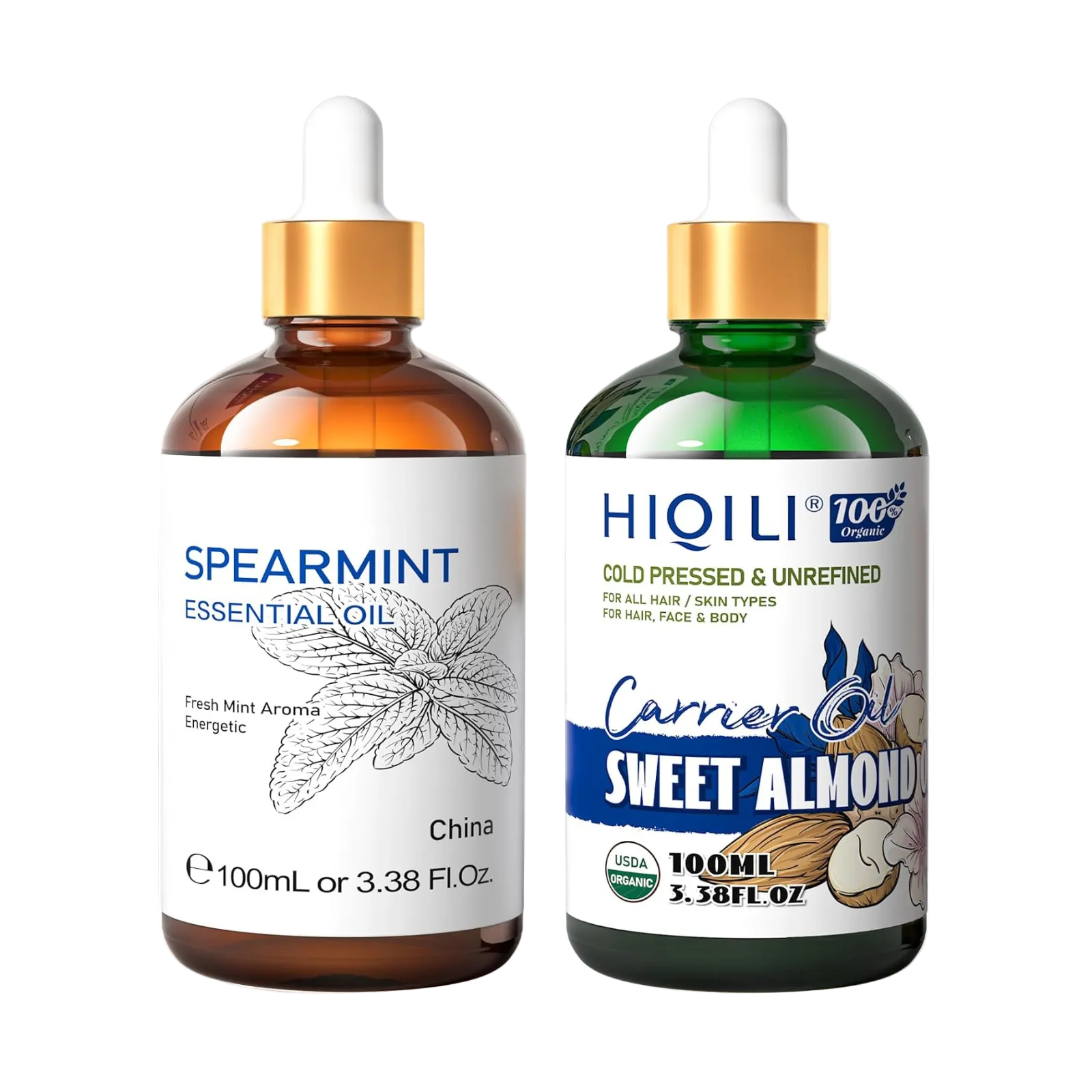 DIY Facial Hair & Acne Control Bundle: Spearmint + Sweet Almond Oil