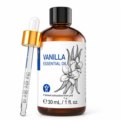 HIQILI Vanilla Essential Oil 30 mL amber bottle with dropper
