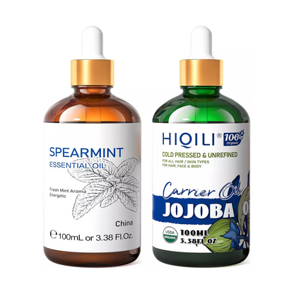 Hormonal Balance & Clear Skin Duo: Spearmint & Jojoba Oil Bundle
