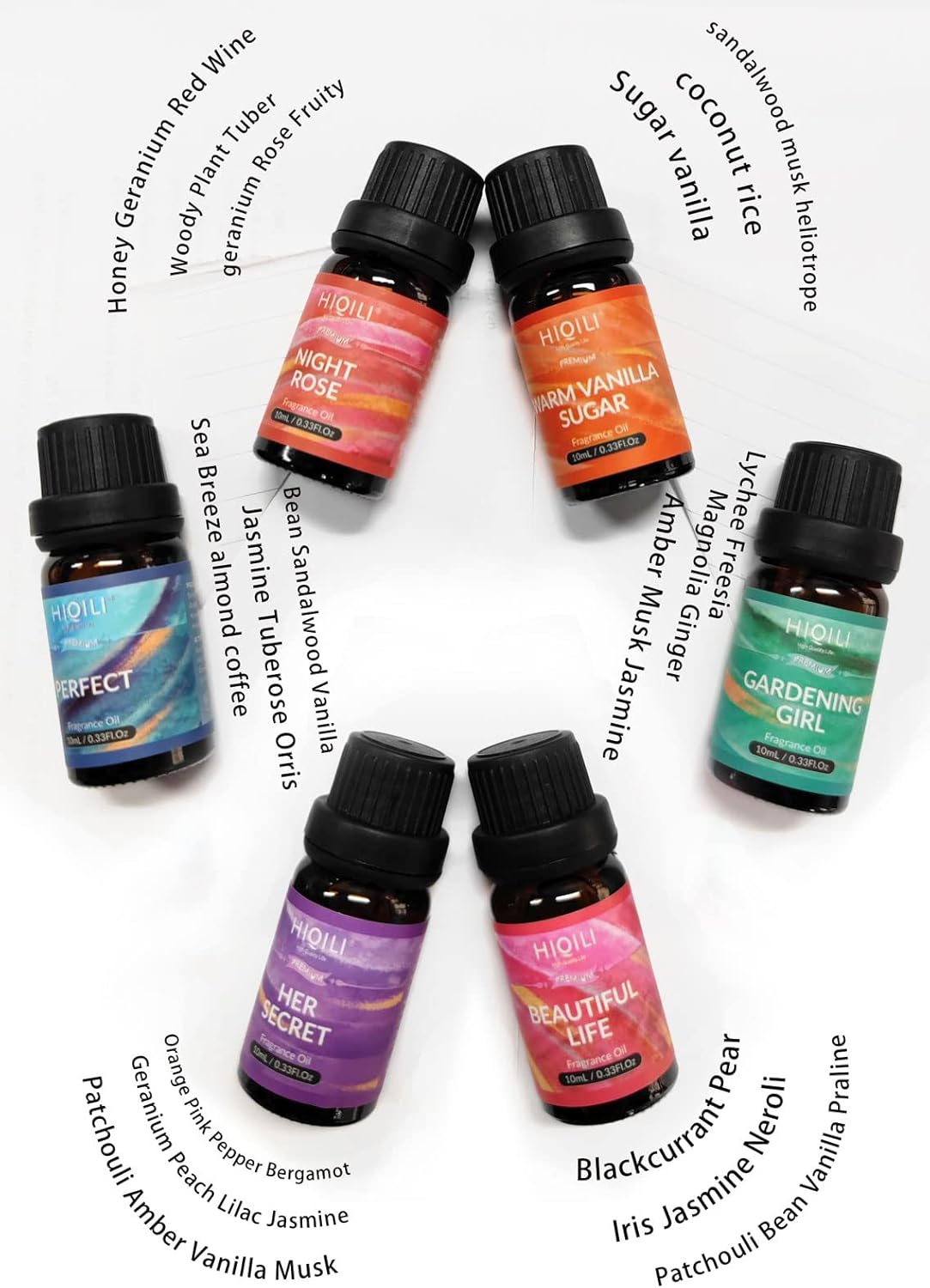 HIQILI Perfect Women Fragrance Oil Set 6x10ml