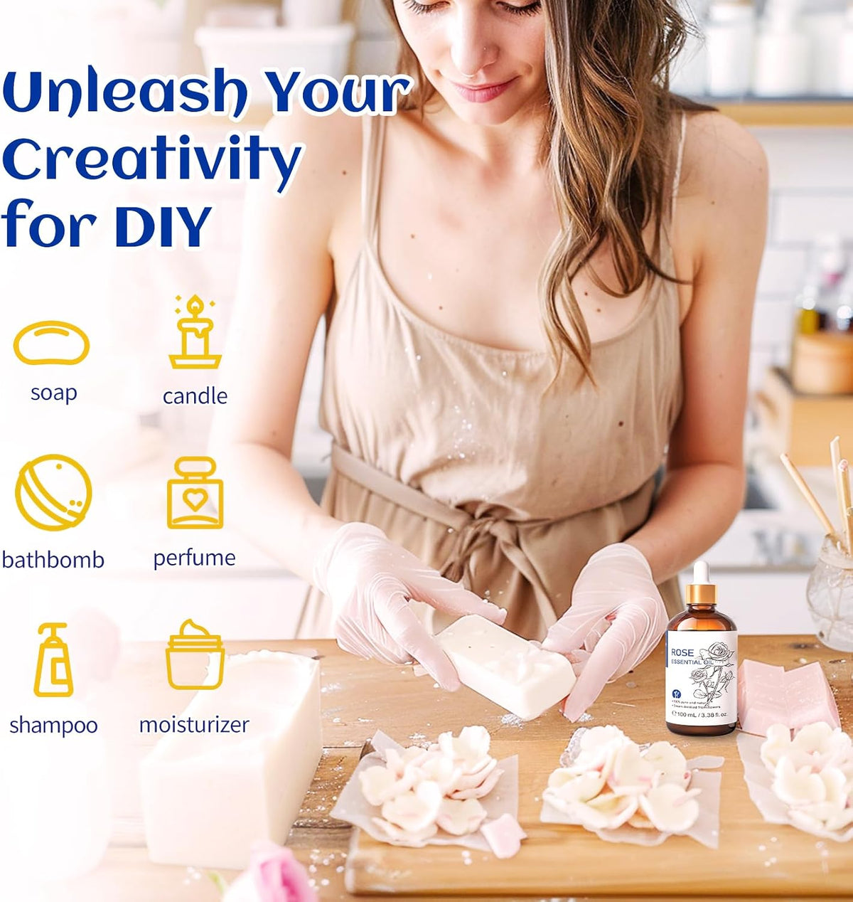 Rose Essential Oil – Rich Floral Aroma for Diffusers & DIY