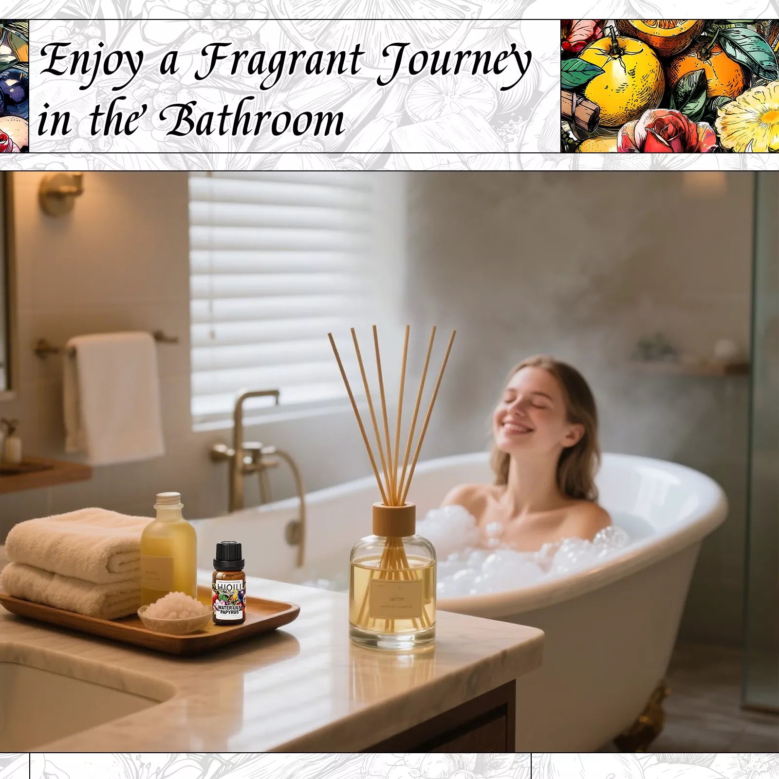 Water Lily Papyrus Diffuser Oil