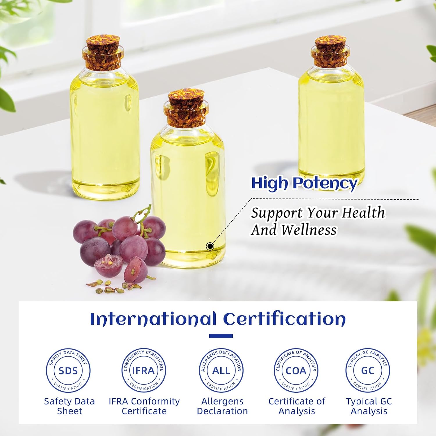 Organic Grapeseed Oil - Lightweight Carrier Oil for Skin, Hair & DIY Care