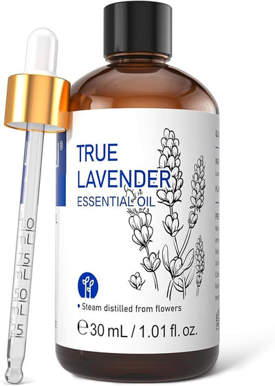 HIQILI True Lavender Essential Oil 30 mL amber bottle with dropper