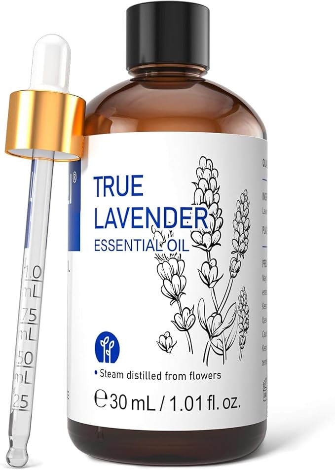 HIQILI True Lavender Essential Oil 30 mL amber bottle with dropper
