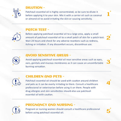 HIQILI Bergamot Essential Oil safety card covering dilution, patch test and sensitive groups