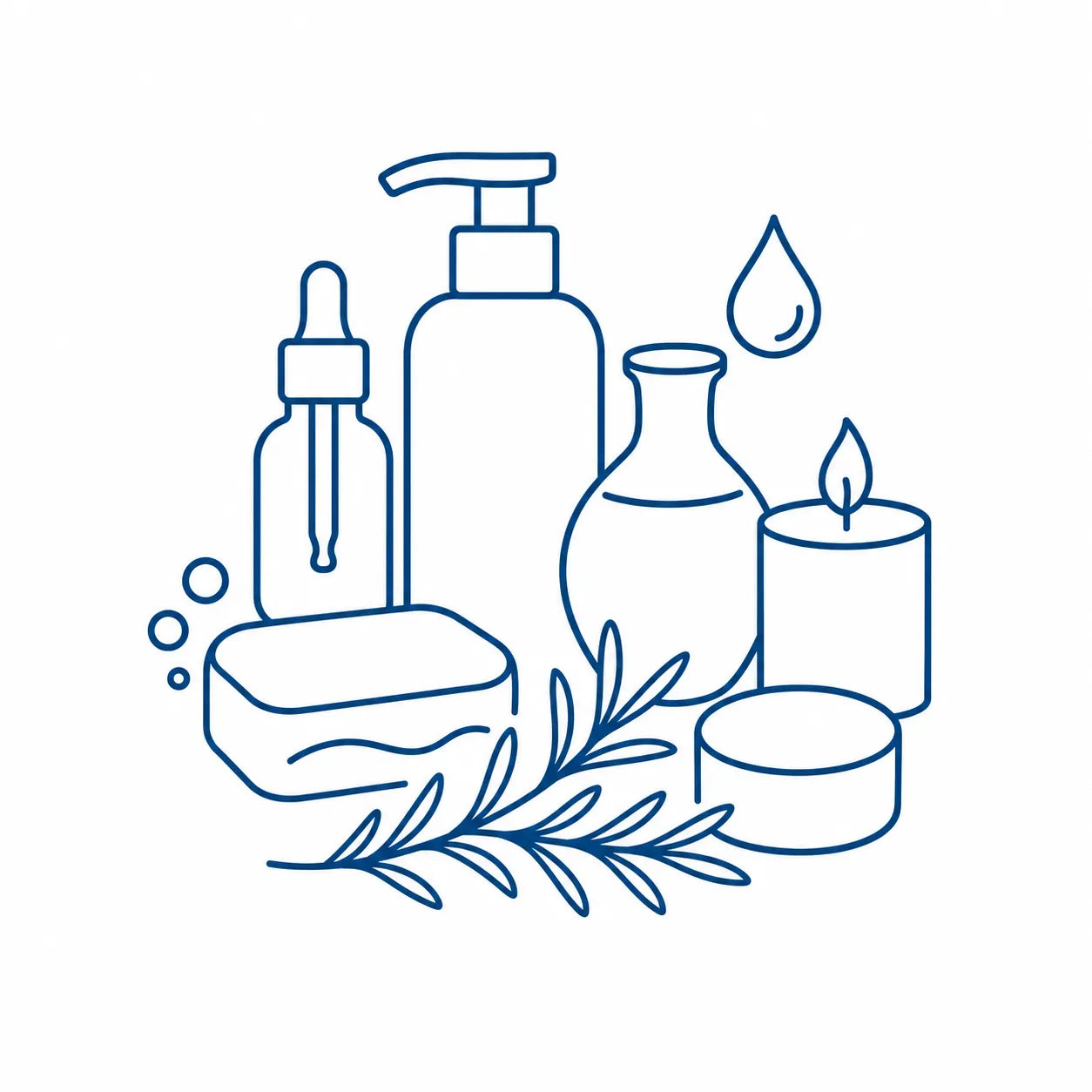 Rosemary oil with lotion, candle, soap and massage blend ingredients for DIY projects