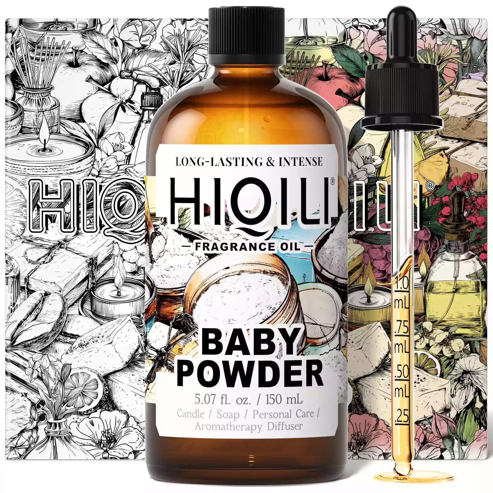 Baby Powder fragrance oil 150 mL bottle with dropper for candles, soap, personal care and diffusers