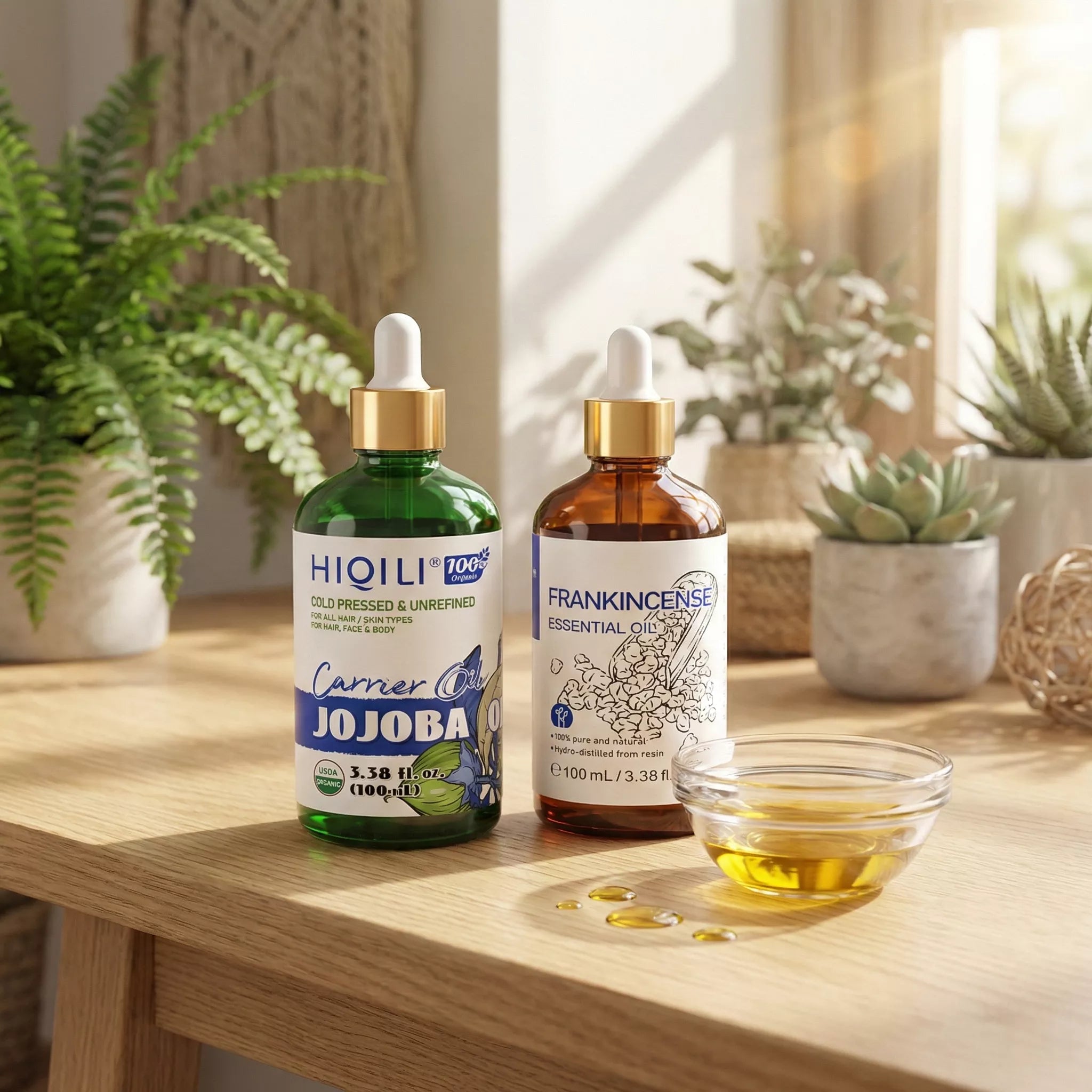 Hiqili Perfect Dilution Set: Frankincense Essential Oil + Jojoba Oil
