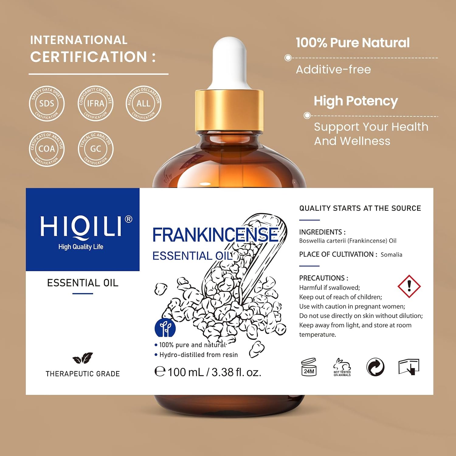 HIQILI Perfect Dilution Set: Frankincense Essential Oil + Jojoba Oil