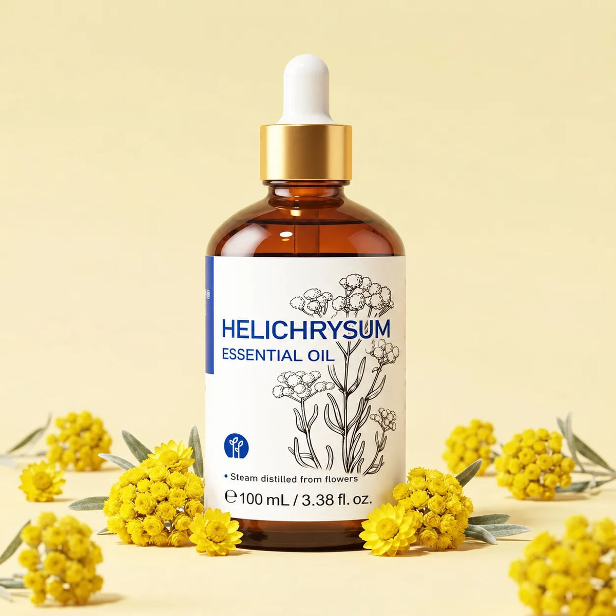 HIQILI Helichrysum Essential Oil essential oil bottle with label
