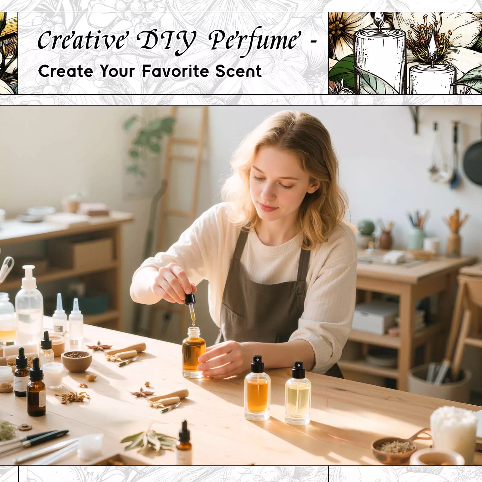 HIQILI Jasmine Fragrance Oil DIY perfume making graphic