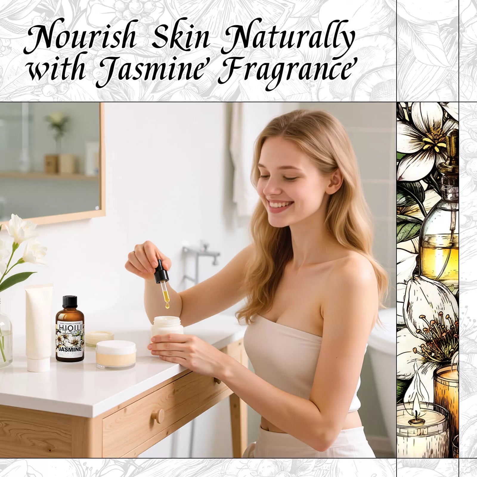 HIQILI Jasmine Fragrance Oil personal care scenting graphic