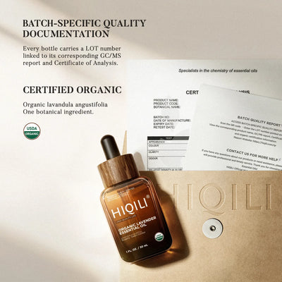 HIQILI 30 mL organic lavender essential oil with GC/MS quality report and Certificate of Analysis