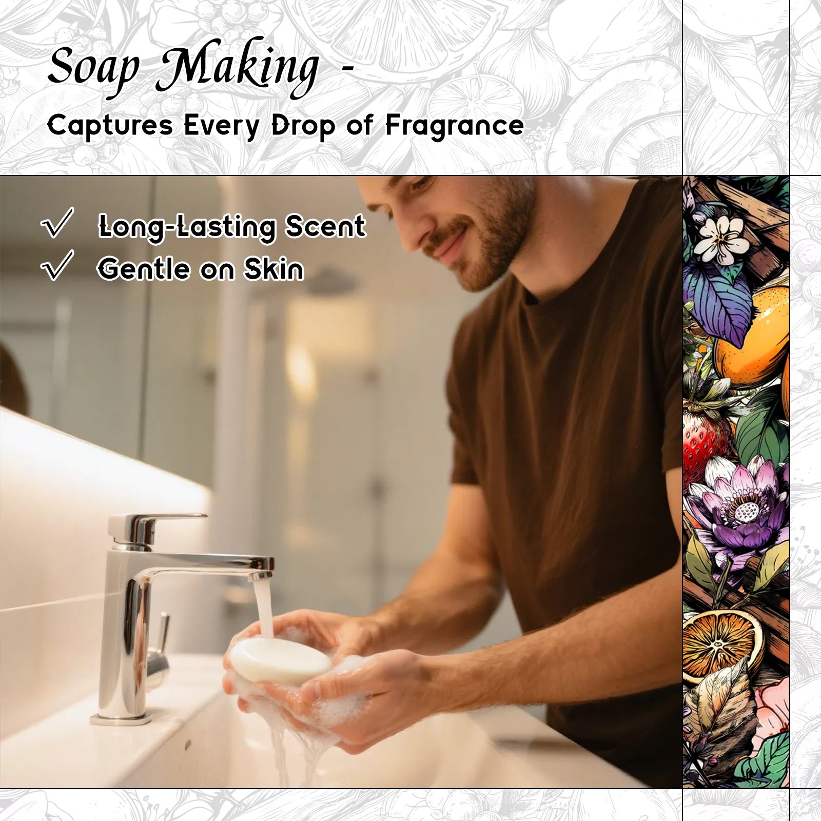 HIQILI Tobacco Vanilla Fragrance Oil soap making use graphic