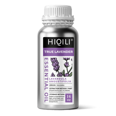HIQILI 16 oz bulk True Lavender Essential Oil aluminum bottle, steam distilled from Bulgaria.