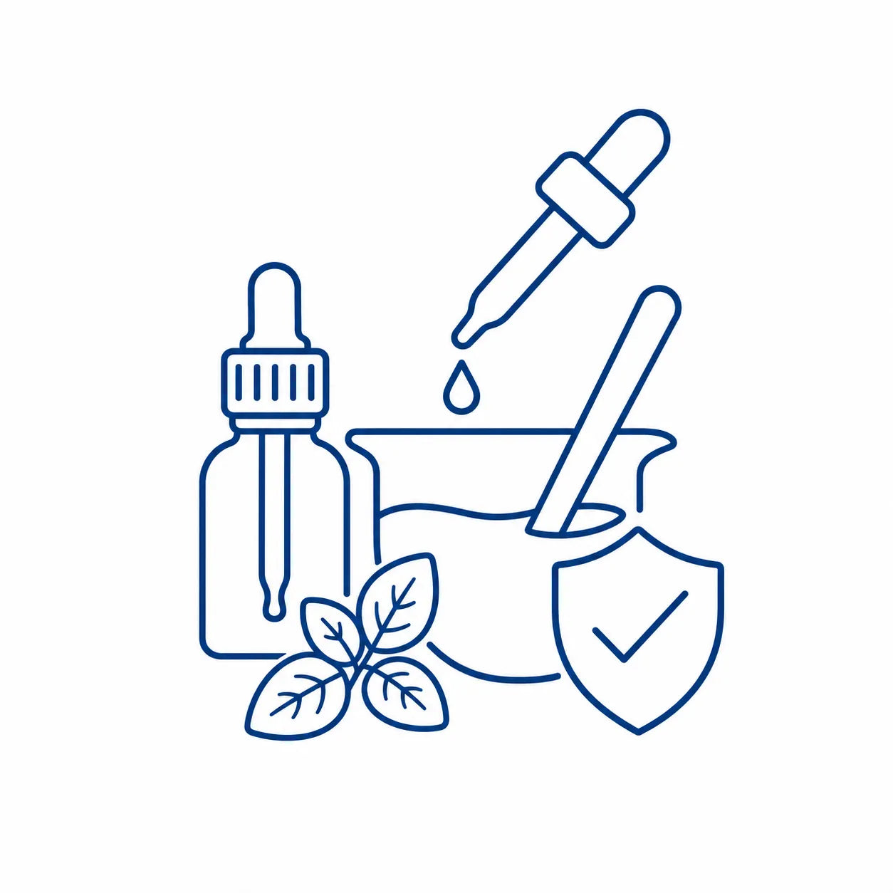 Oregano essential oil with mixing tools and safety shield for carefully formulated DIY projects
