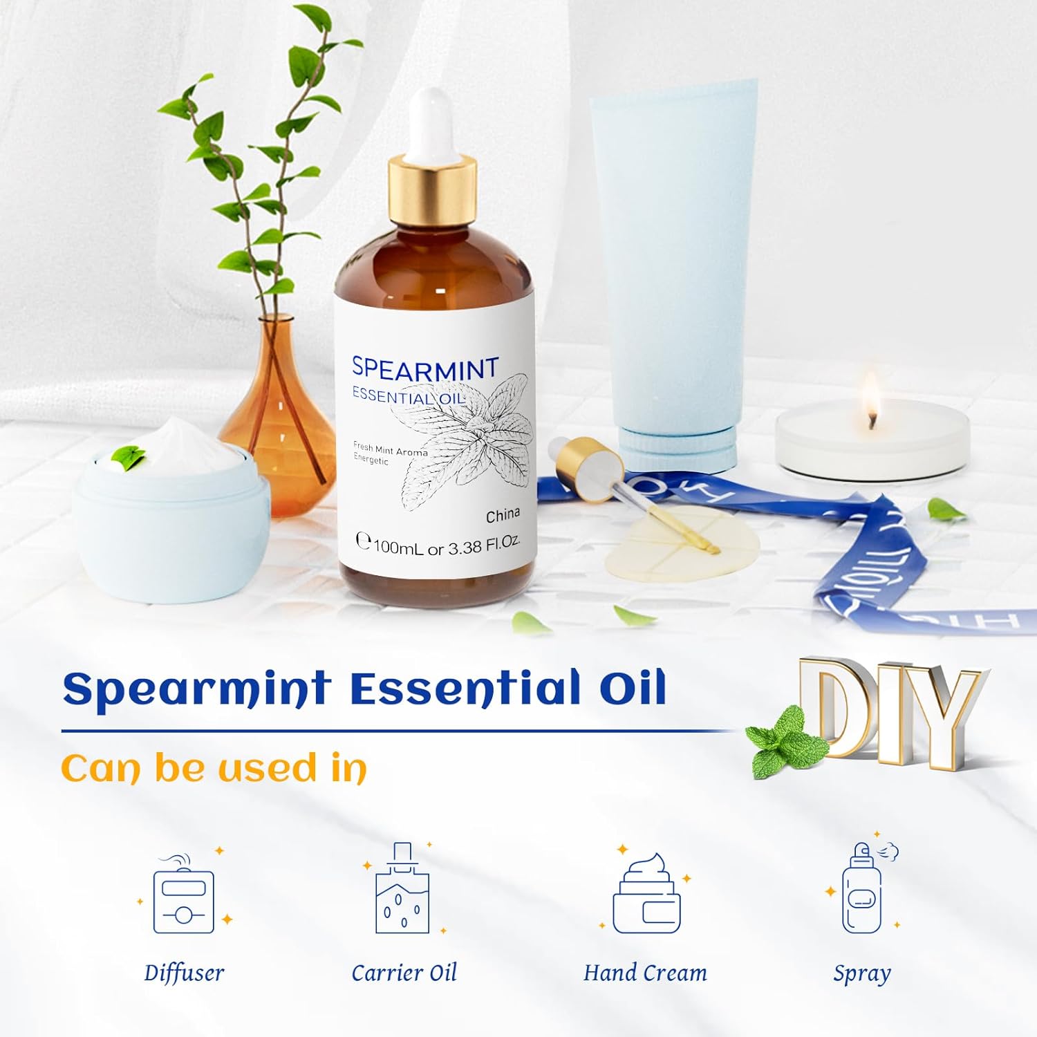 Spearmint Essential Oil for PCOS Facial Hair Reduction