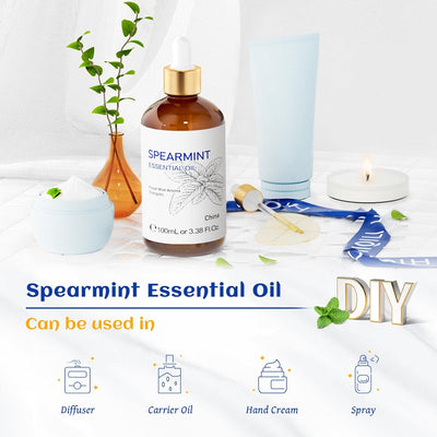 HIQILI Spearmint Essential Oil for PCOS Facial Hair Reduction