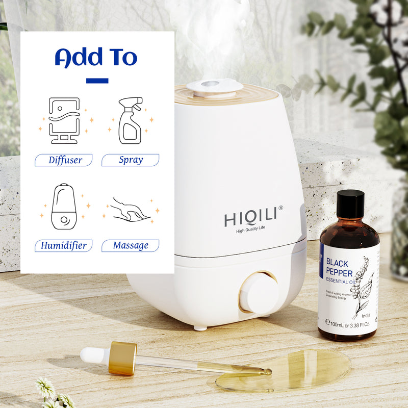 HIQILI Natural Black Pepper Essential Oils, for Skin, Diffuser, Aromat –  HIQILI Official Store