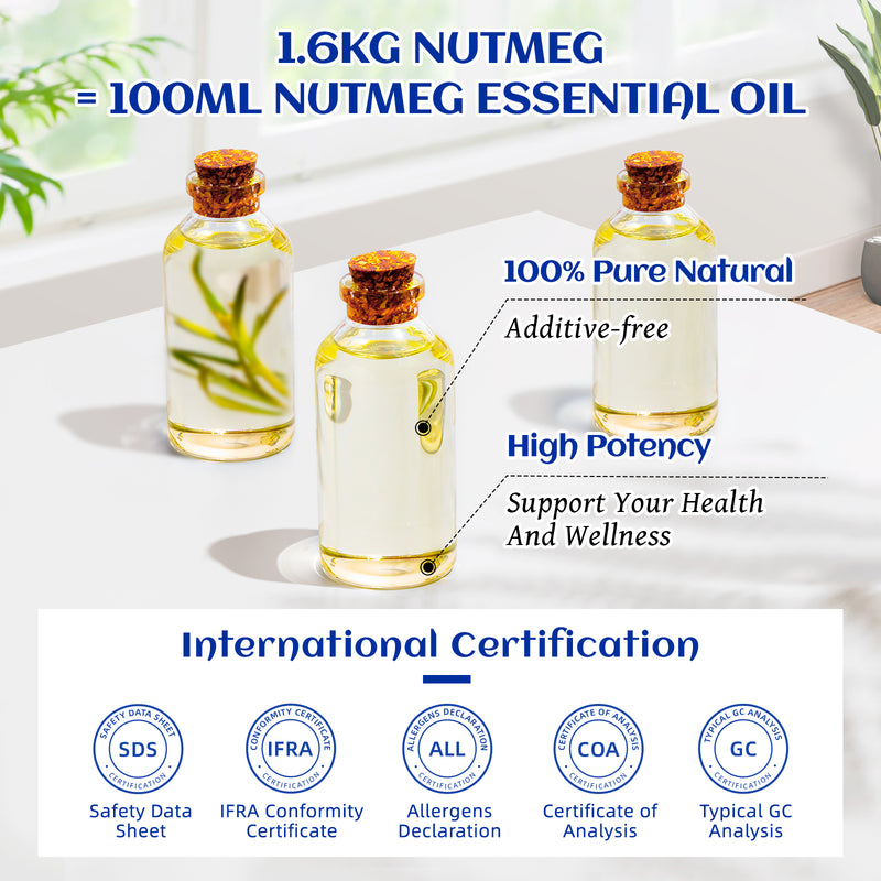 HIQILI Nutmeg Essential Oils, Pure Natural Nutmeg, for Diffuser, Hair, –  HIQILI Official Store